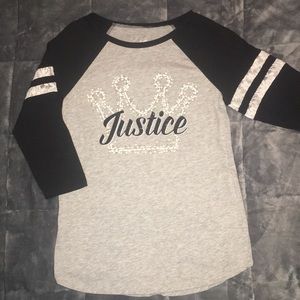 Justice girls three-quarter length tee